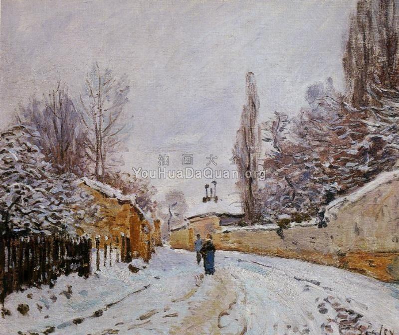Road under Snow, Louveciennes - 阿尔弗莱德·西斯莱